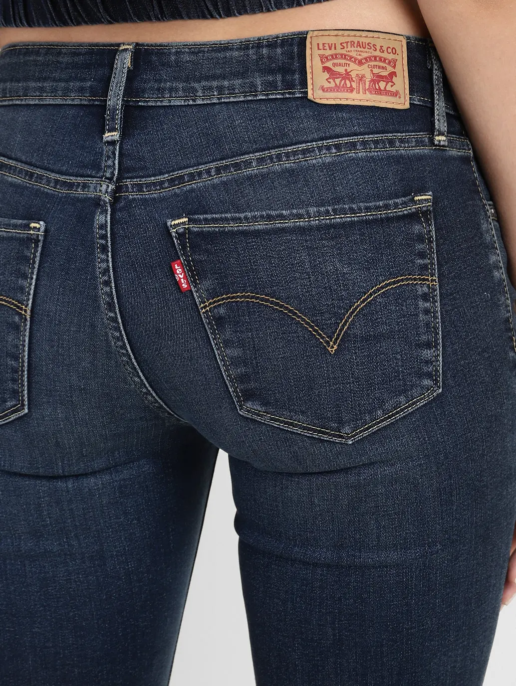 Women's 715 Blue Flared Fit Mid Rise Jeans 6