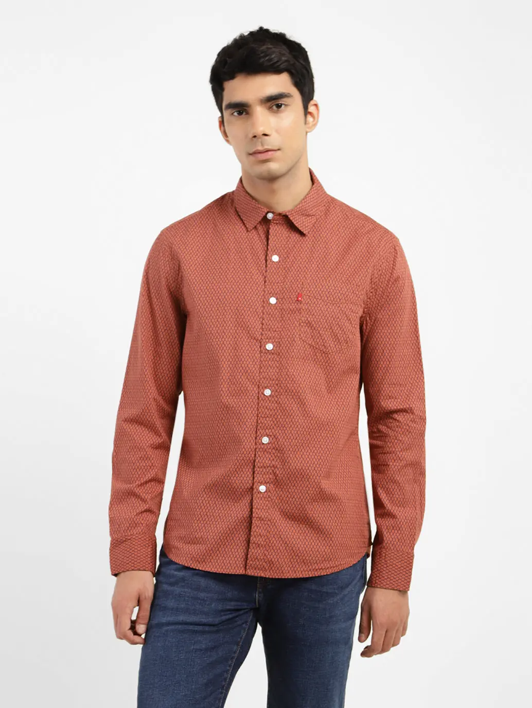 Men's Geometric Print Slim Fit Shirt 1
