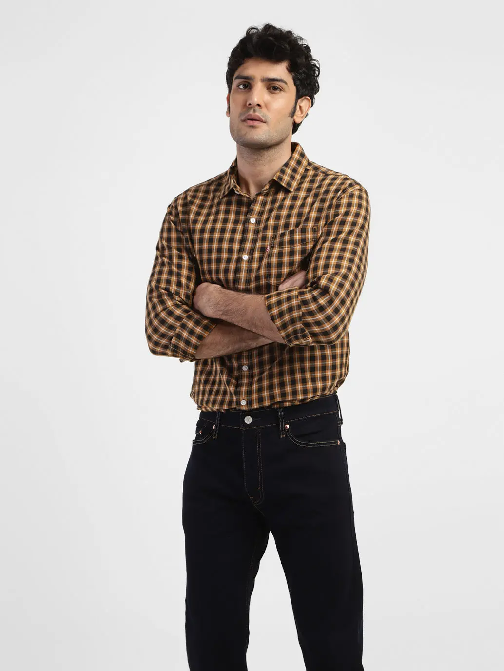 Men's Checkered Spread Collar Shirt 1