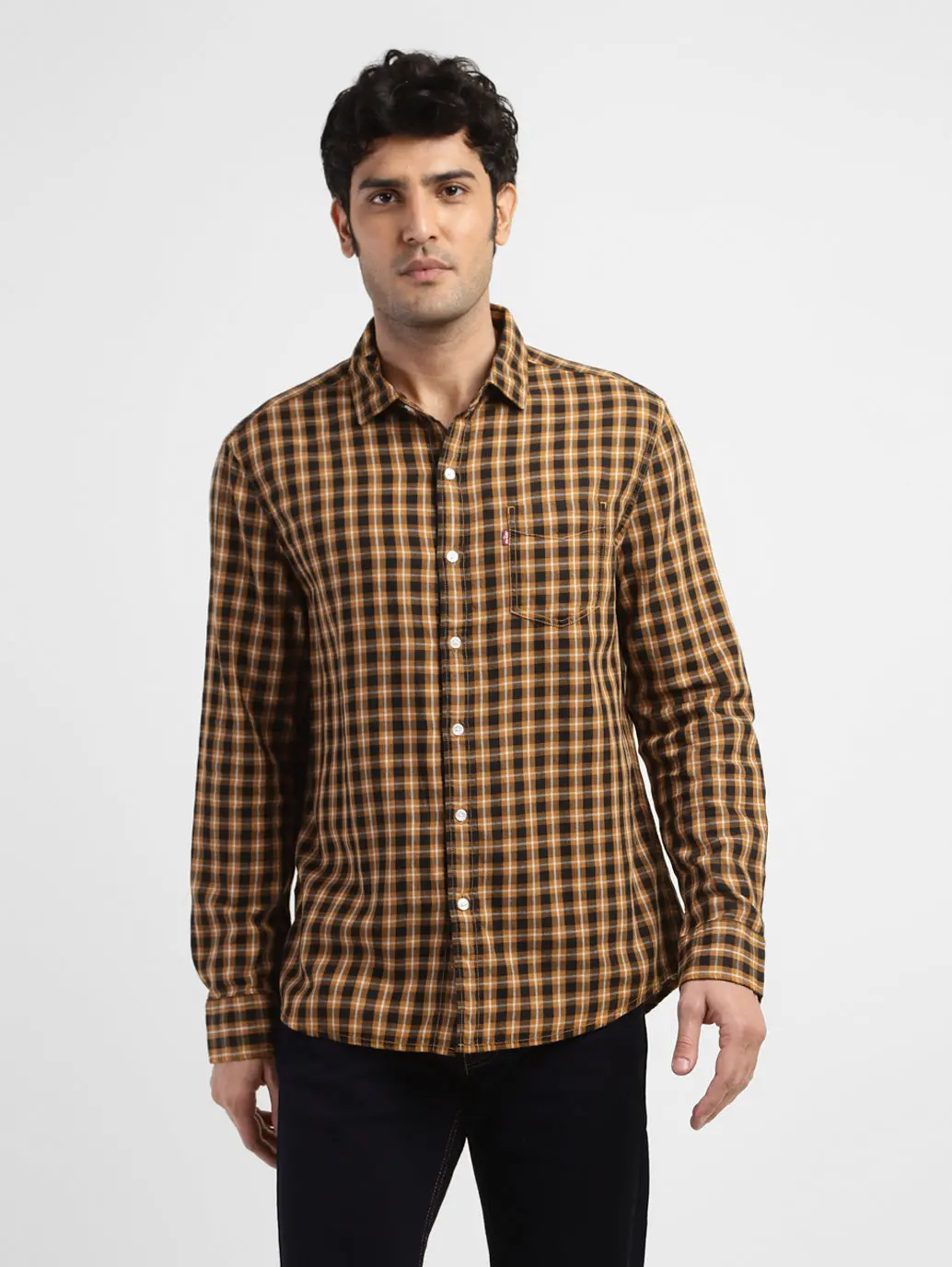Men's Checkered Spread Collar Shirt 2