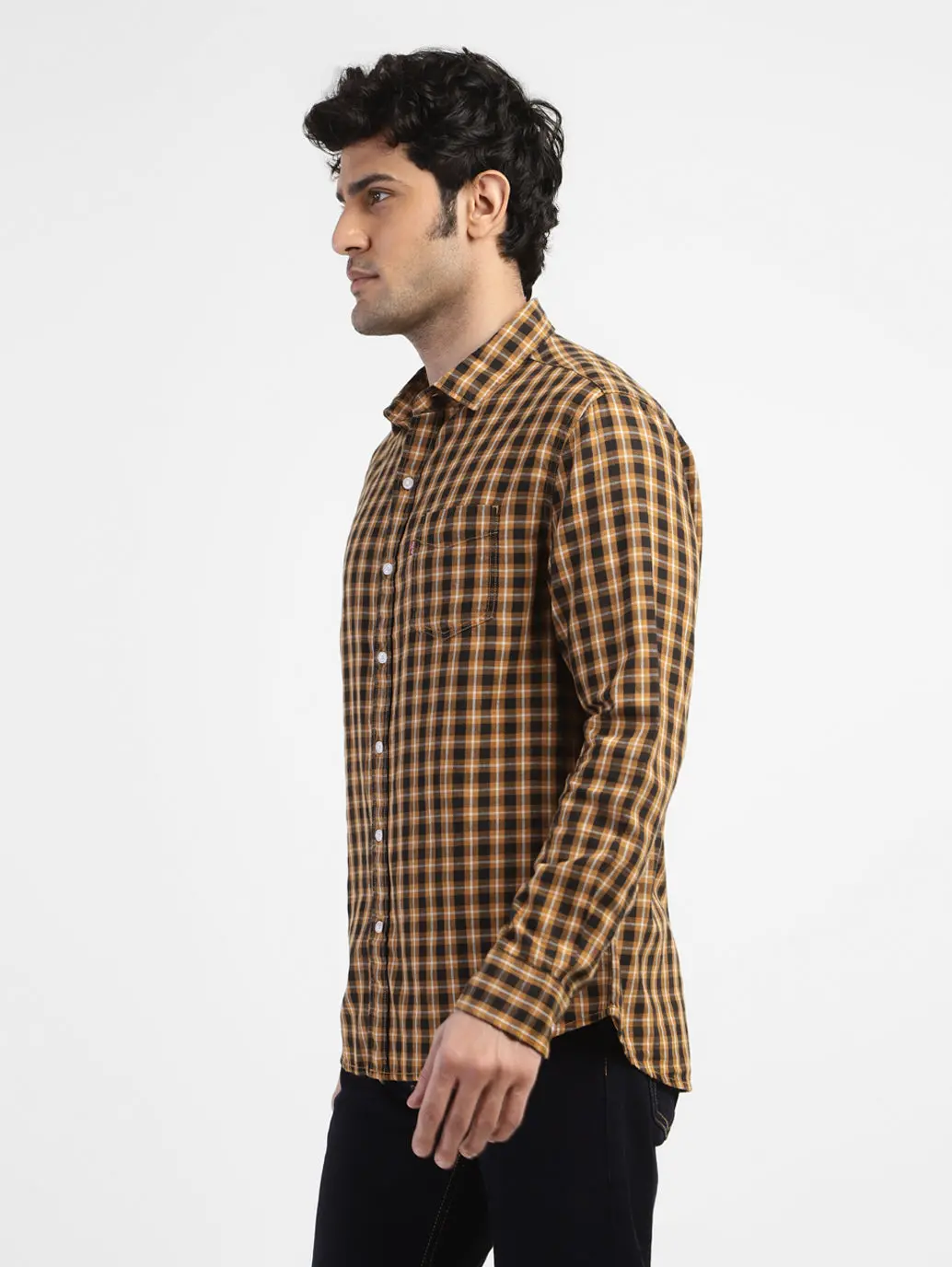 Men's Checkered Spread Collar Shirt 4