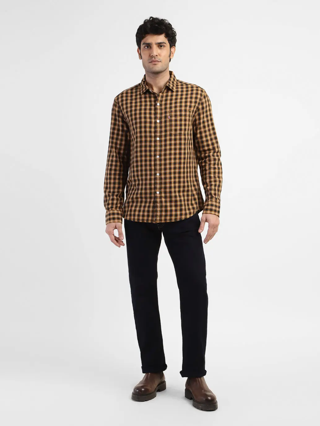Men's Checkered Spread Collar Shirt 5