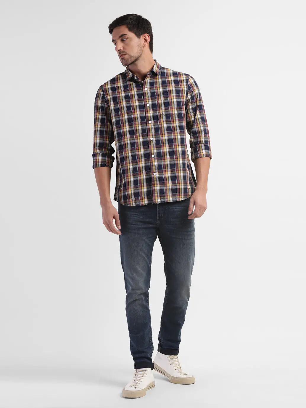 Men's Checkered Spread Collar Shirt 1