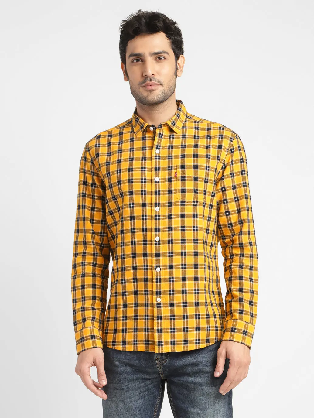 Men's Checkered Spread Collar Shirt 1