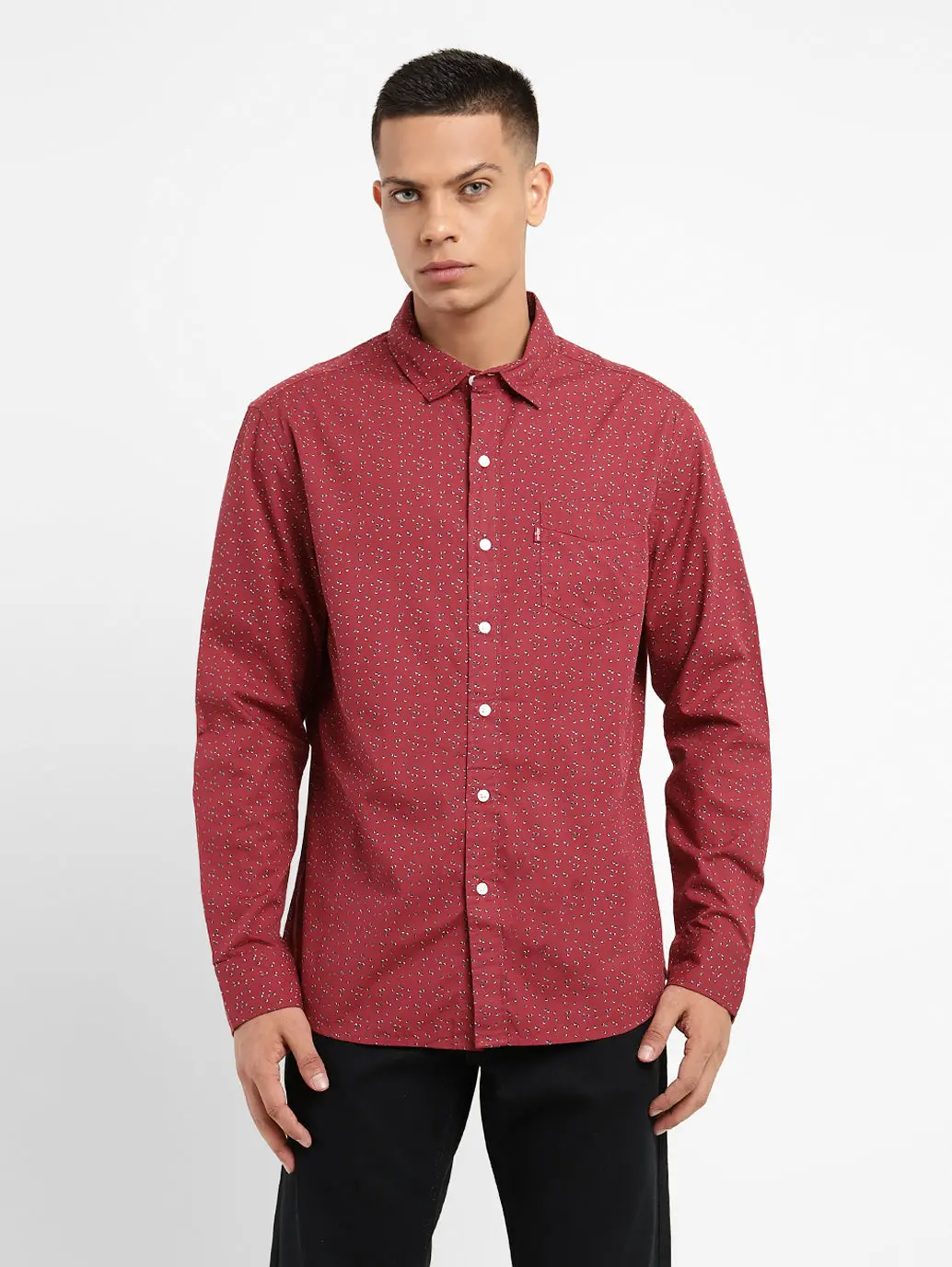 Men's Geometric Print Slim Fit Shirt 1