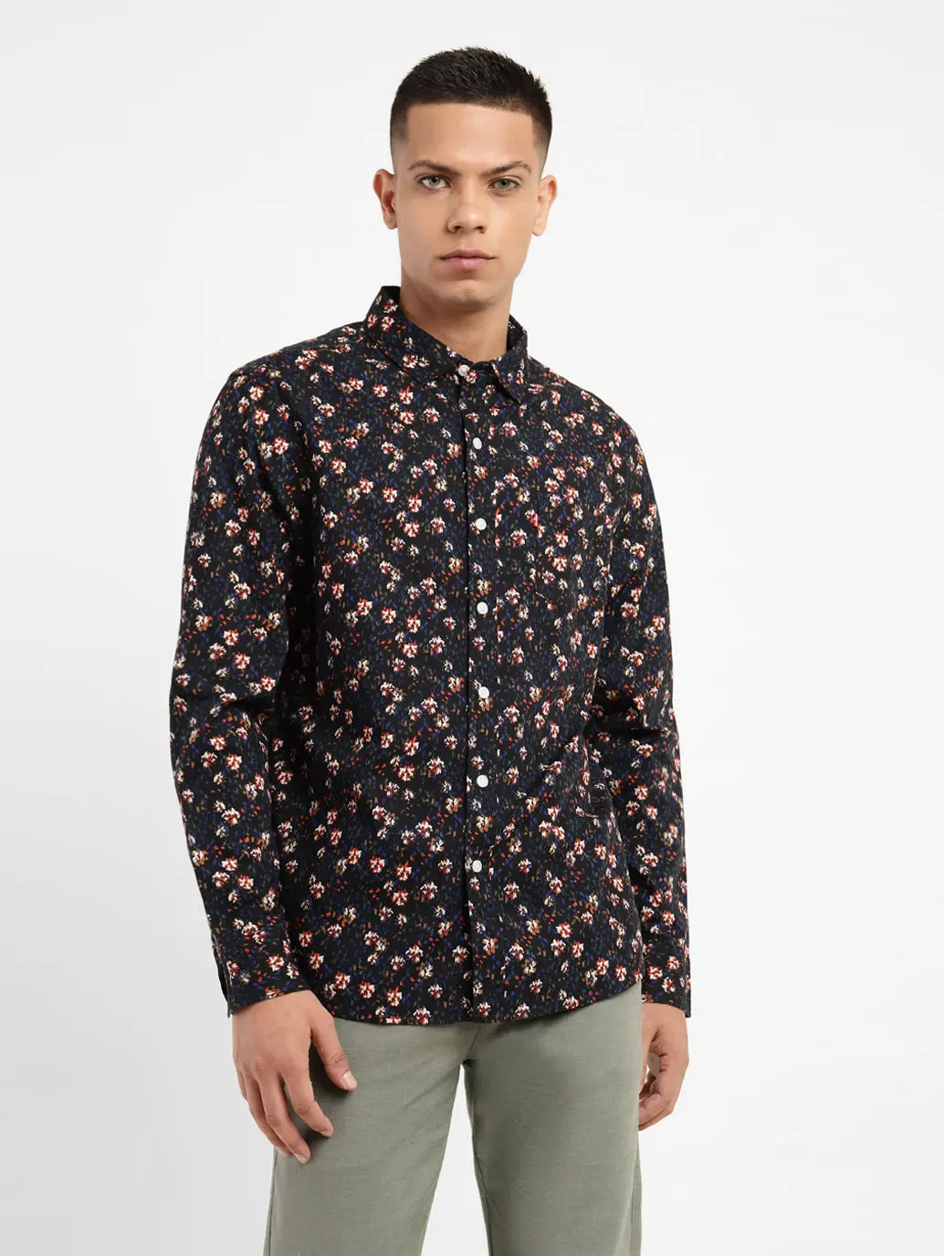 Men's Floral Print Slim Fit Shirt 1