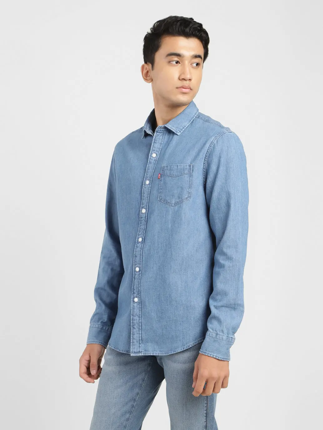 Men's Solid Spread Collar Shirt 4