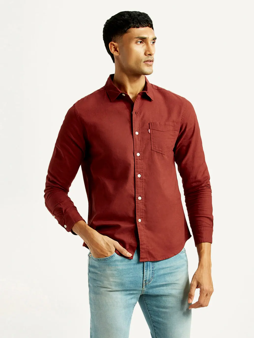 Men's Solid Slim Fit Oxford Shirt 1