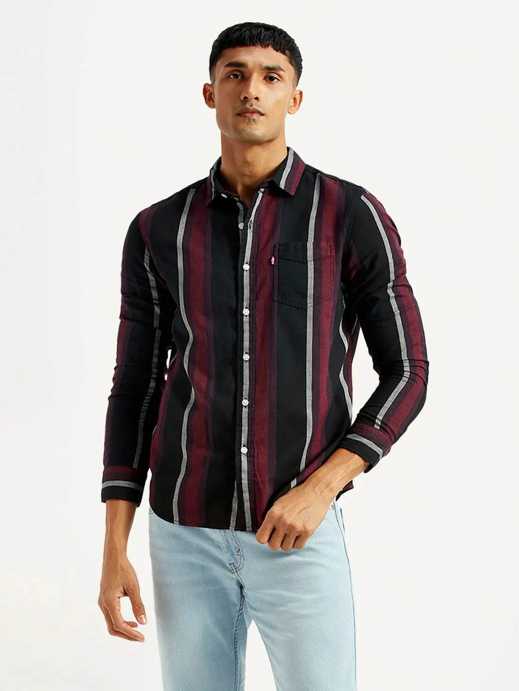 Men's Striped Multi Color Slim Fit Shirt 1