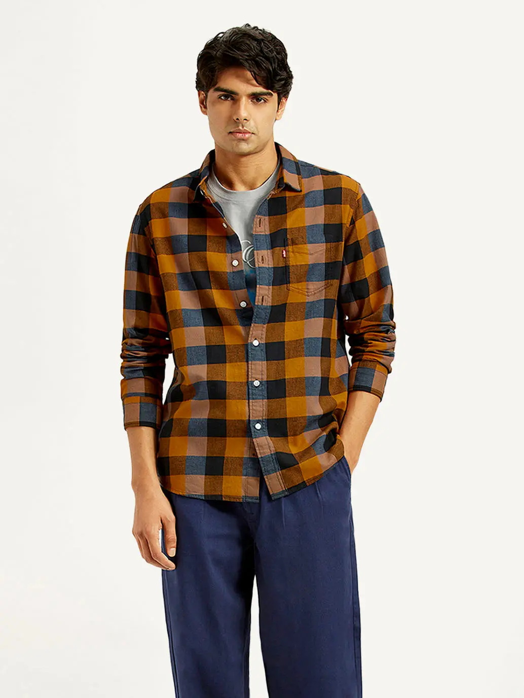Men's Checkered Multi Color Slim Fit Shirt 1