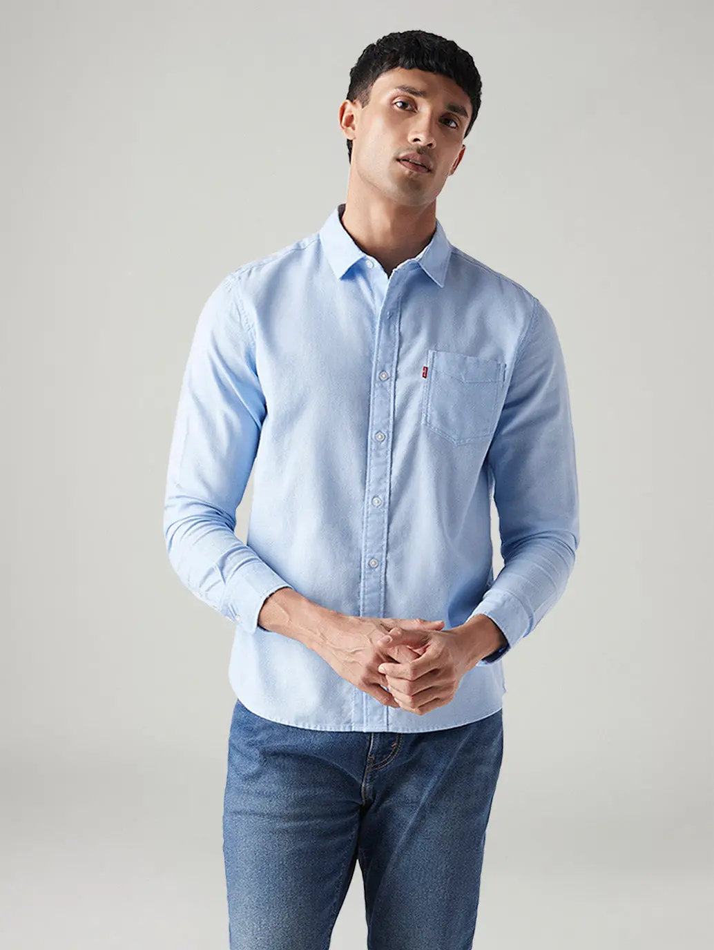Men's Solid Slim Fit Oxford Shirt 1
