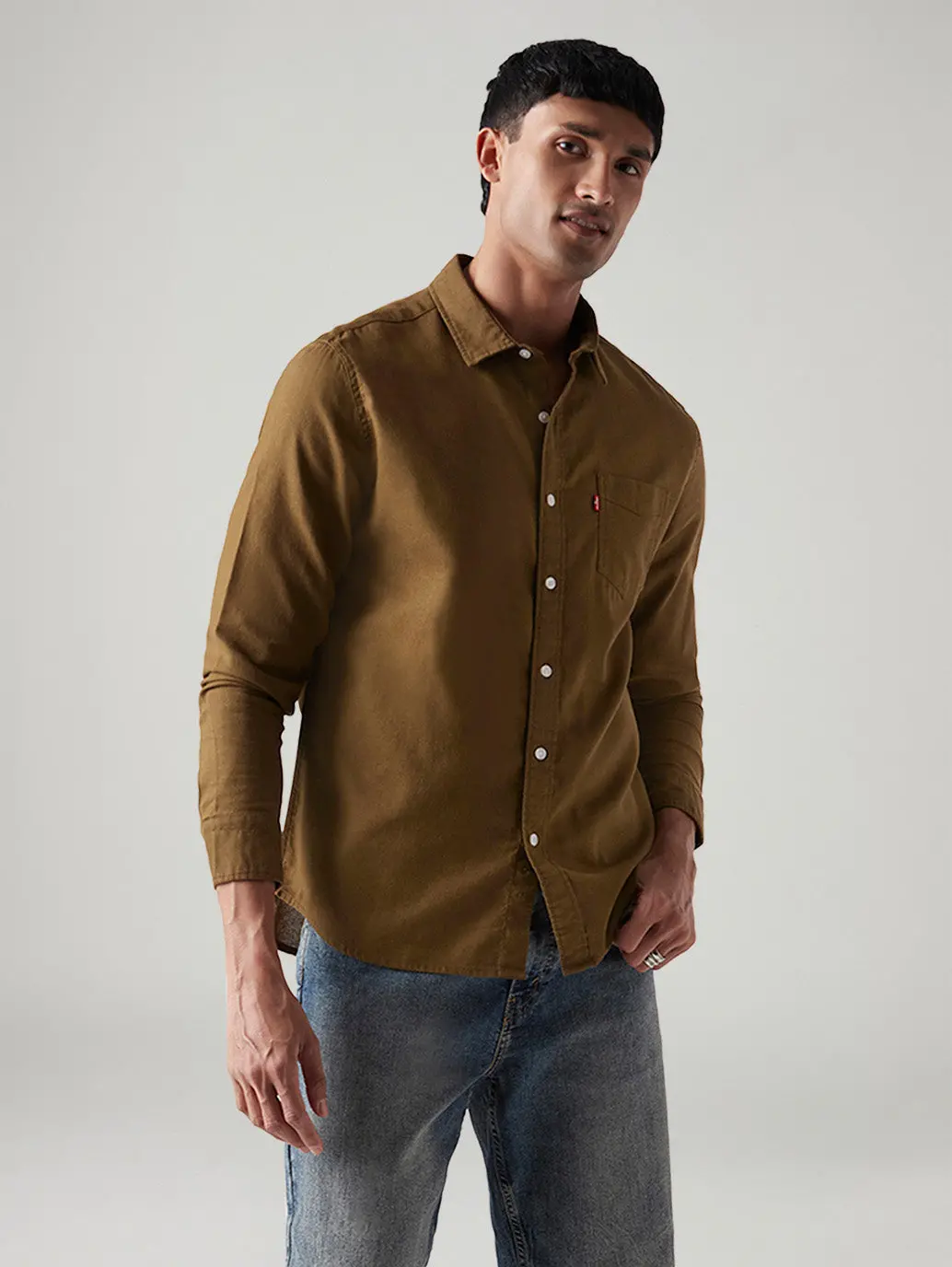 Men's Solid Slim Fit Oxford Shirt 1