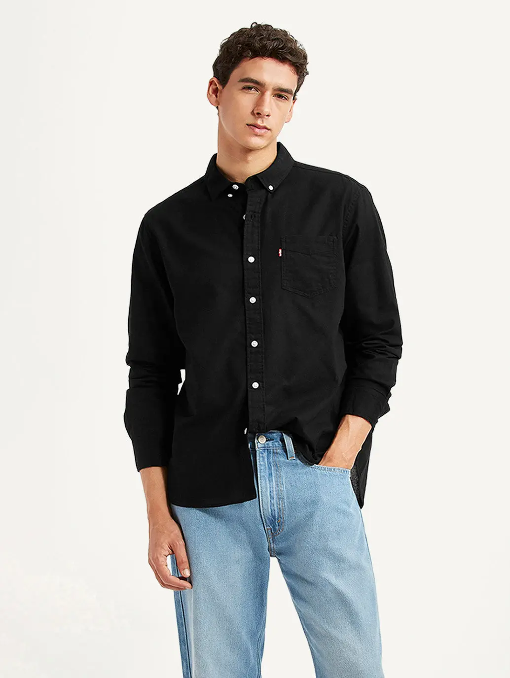 Men's Solid Black Slim Fit Shirt 1