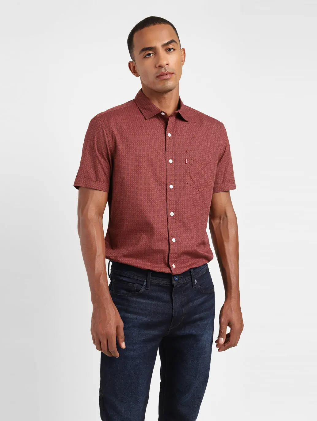 Men's Geometric Print Slim Fit Shirt 1