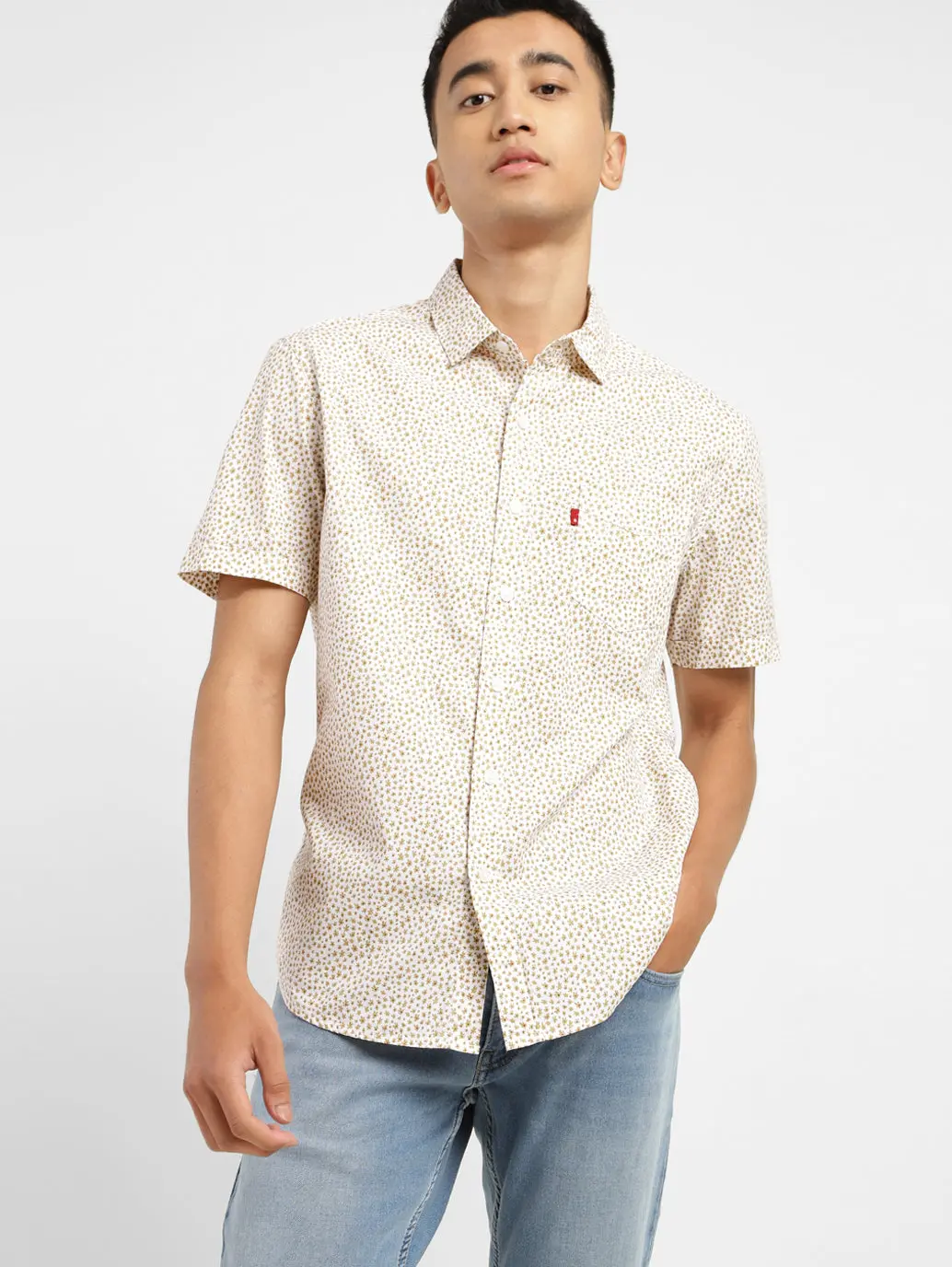 Men's Floral Print Slim Fit Shirt 1