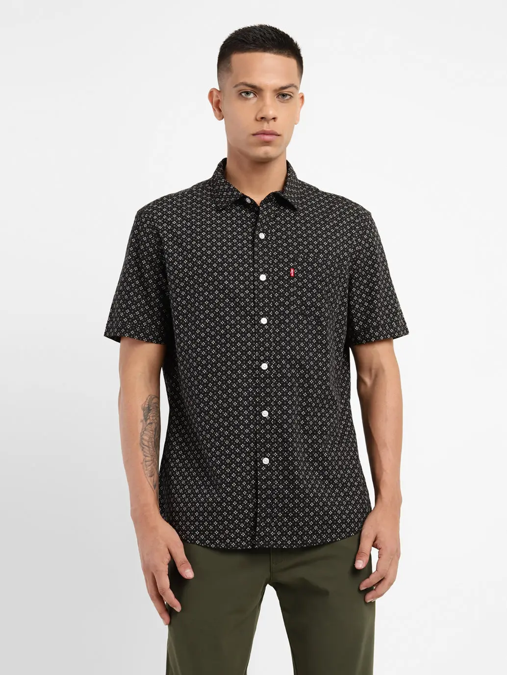 Men's Geometric Print Slim Fit Shirt 1