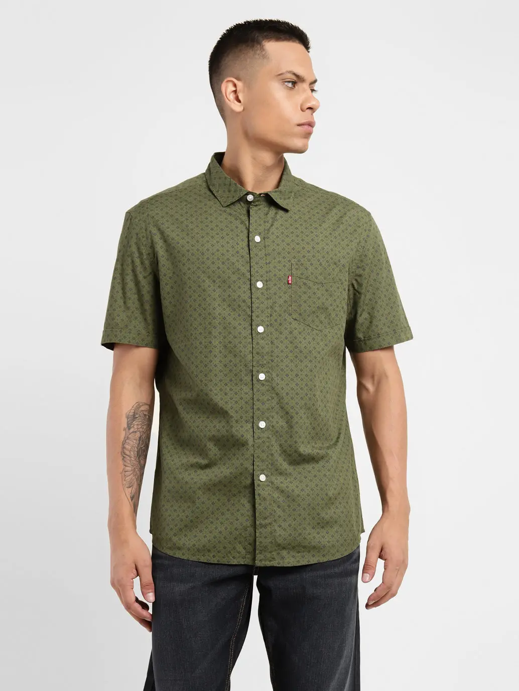 Men's Geometric Print Slim Fit Shirt 1