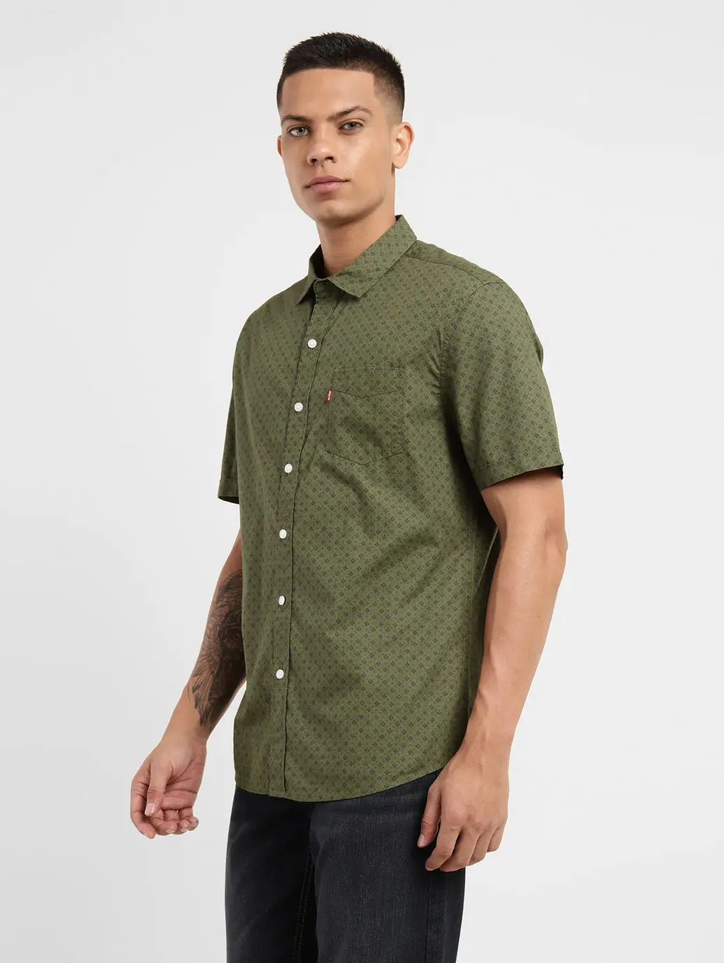 Men's Geometric Print Slim Fit Shirt 4