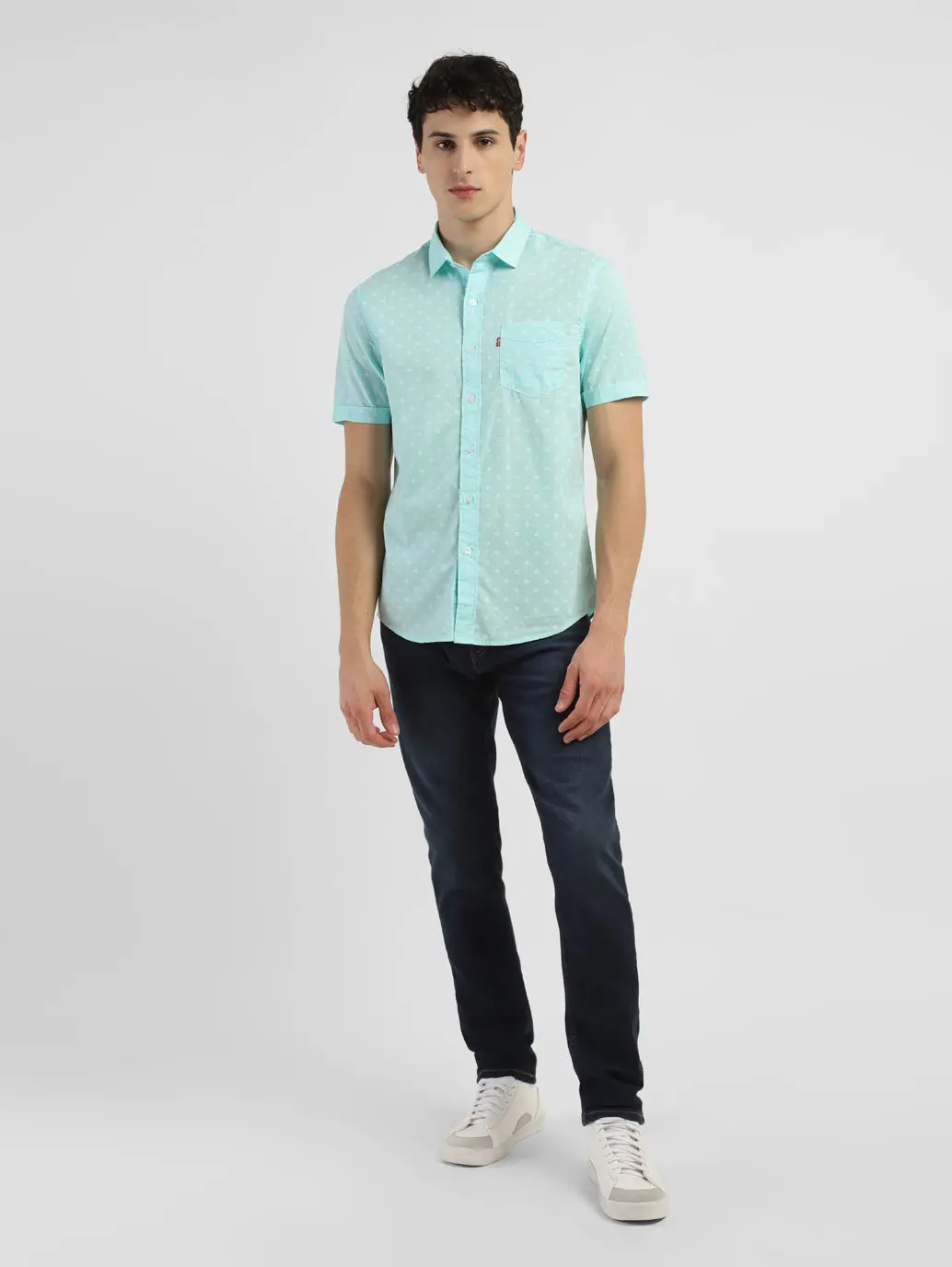 Men's Geometric Print Slim Fit Shirt 1