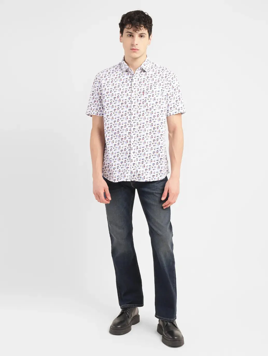 Men's Floral Print Slim Fit Shirt 1