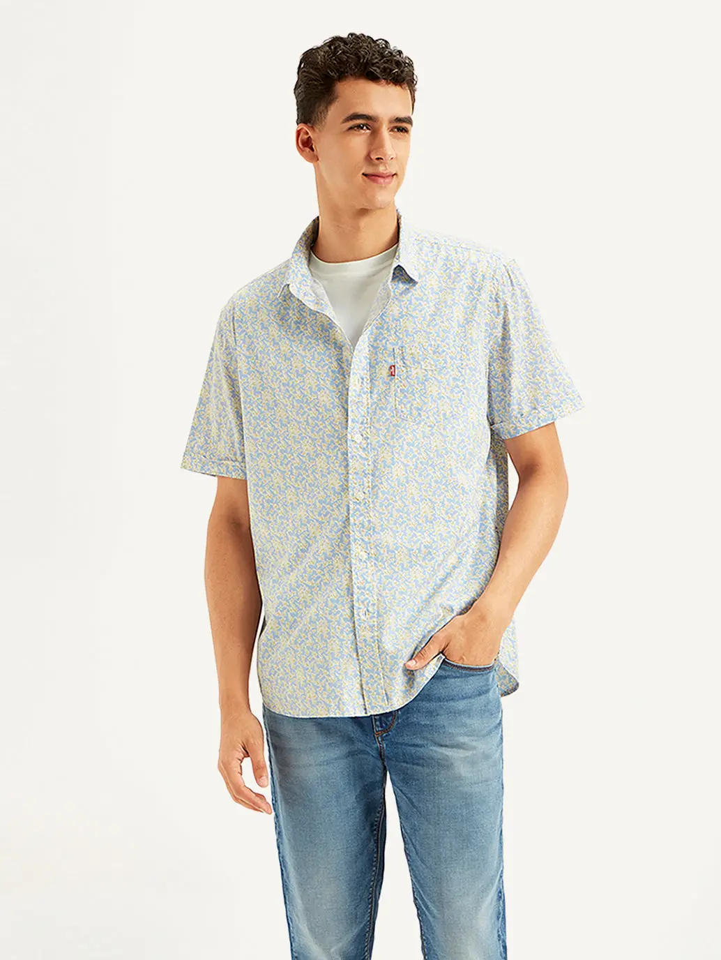 Men's Floral Print Slim Fit Shirt 1