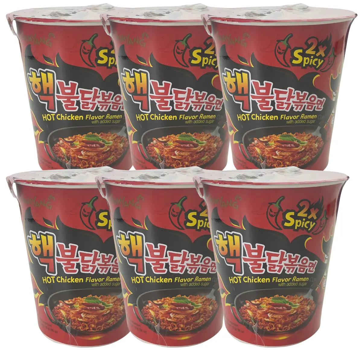 Samyang Buldak 2X Hot Chicken Flavour Ramen Cup (6 Pack) 1