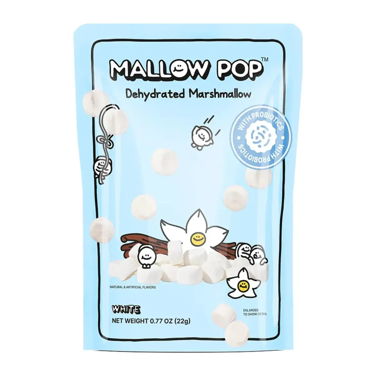Mallow Pop White Dehydrated Marshmallows With Probiotics 22G 1