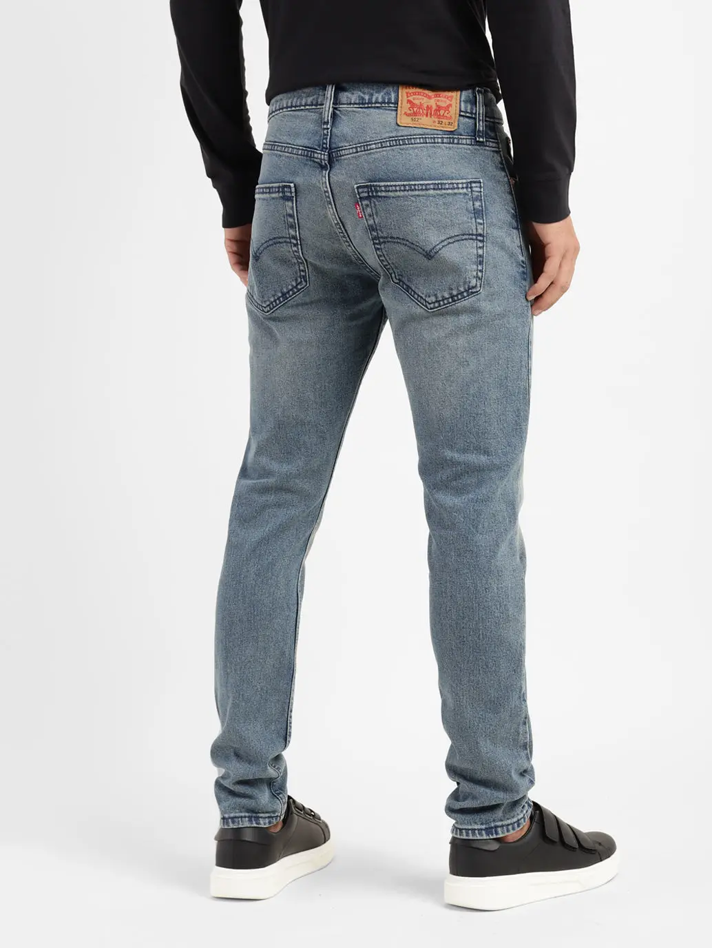 Men's 512 Blue Slim Tapered Fit Mid Rise Jeans 3