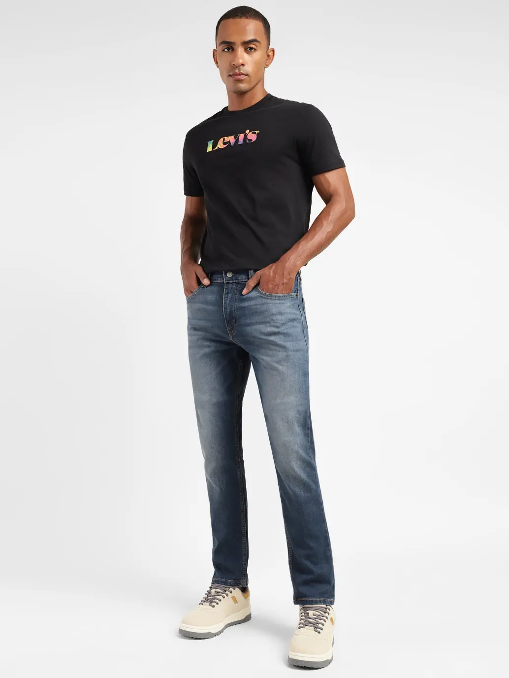 Men's 512 Blue Slim Tapered Fit Mid Rise Jeans 1