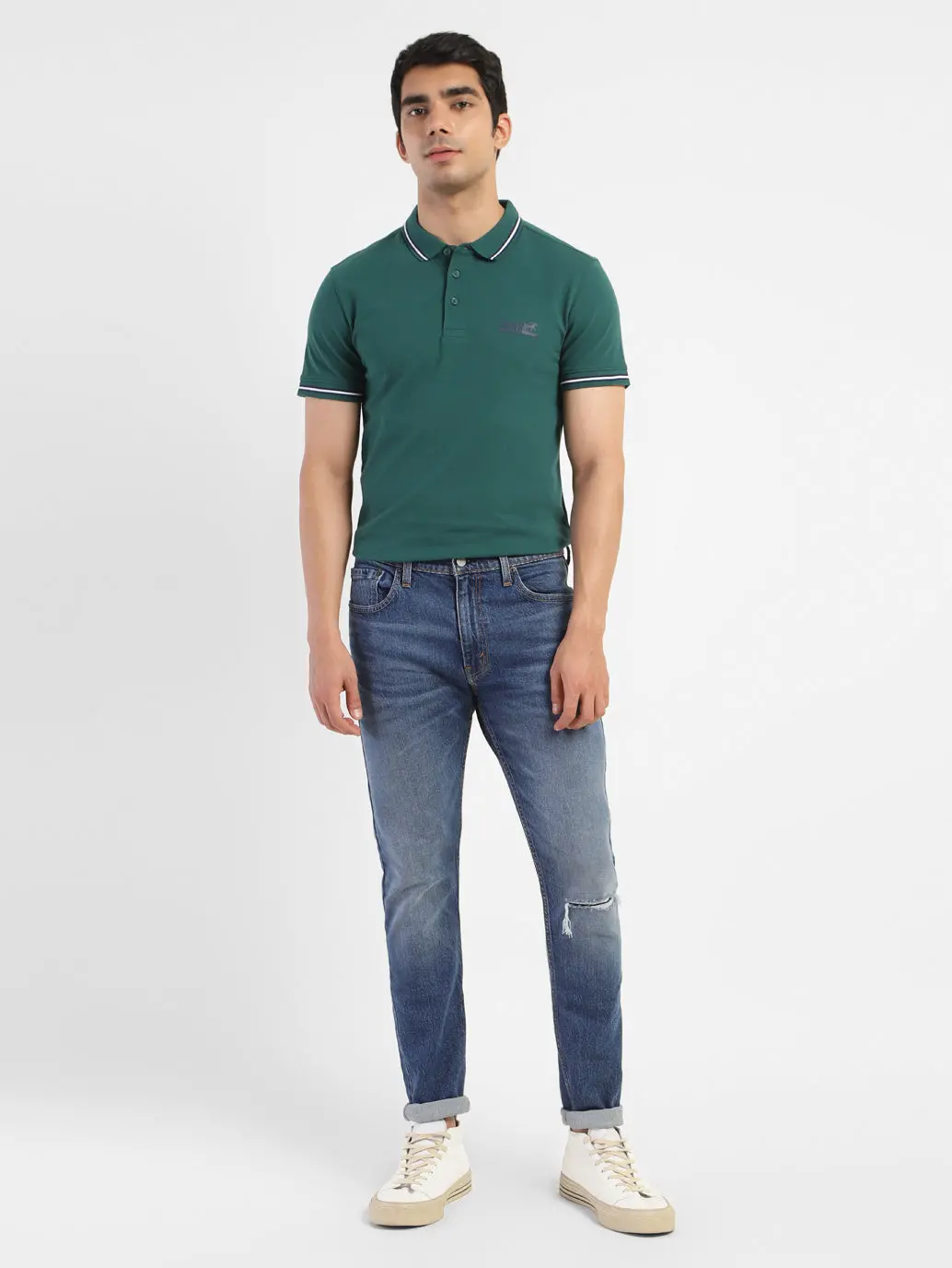 Men's 512 Blue Slim Tapered Fit Mid Rise Jeans 1