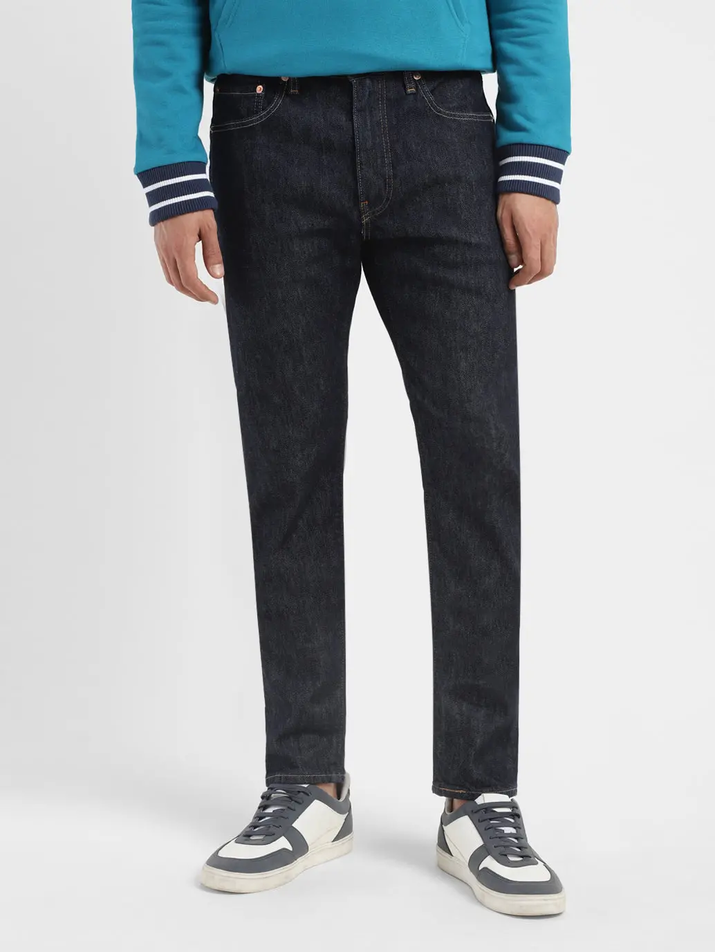 Men's 512 Navy Blue Slim Tapered Fit Mid Rise Jeans 1