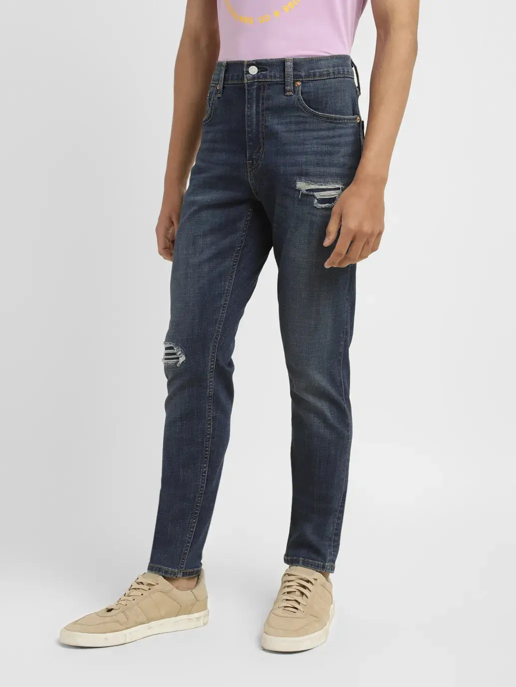 Men's 512 Blue Slim Tapered Fit Mid Rise Jeans 5
