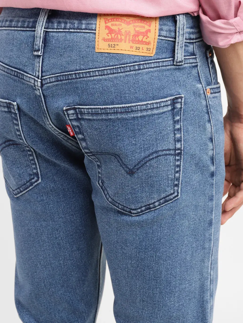 Men's 512 Blue Slim Tapered Fit Mid Rise Jeans 7