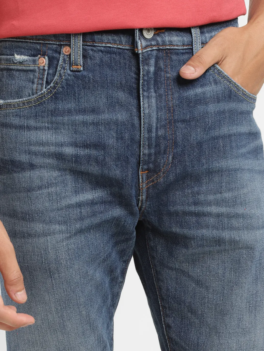Men's 512 Blue Slim Tapered Fit Mid Rise Jeans 5