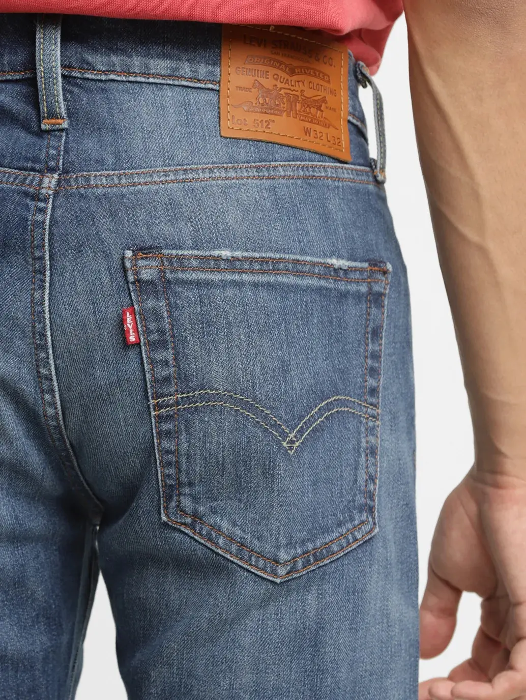 Men's 512 Blue Slim Tapered Fit Mid Rise Jeans 7