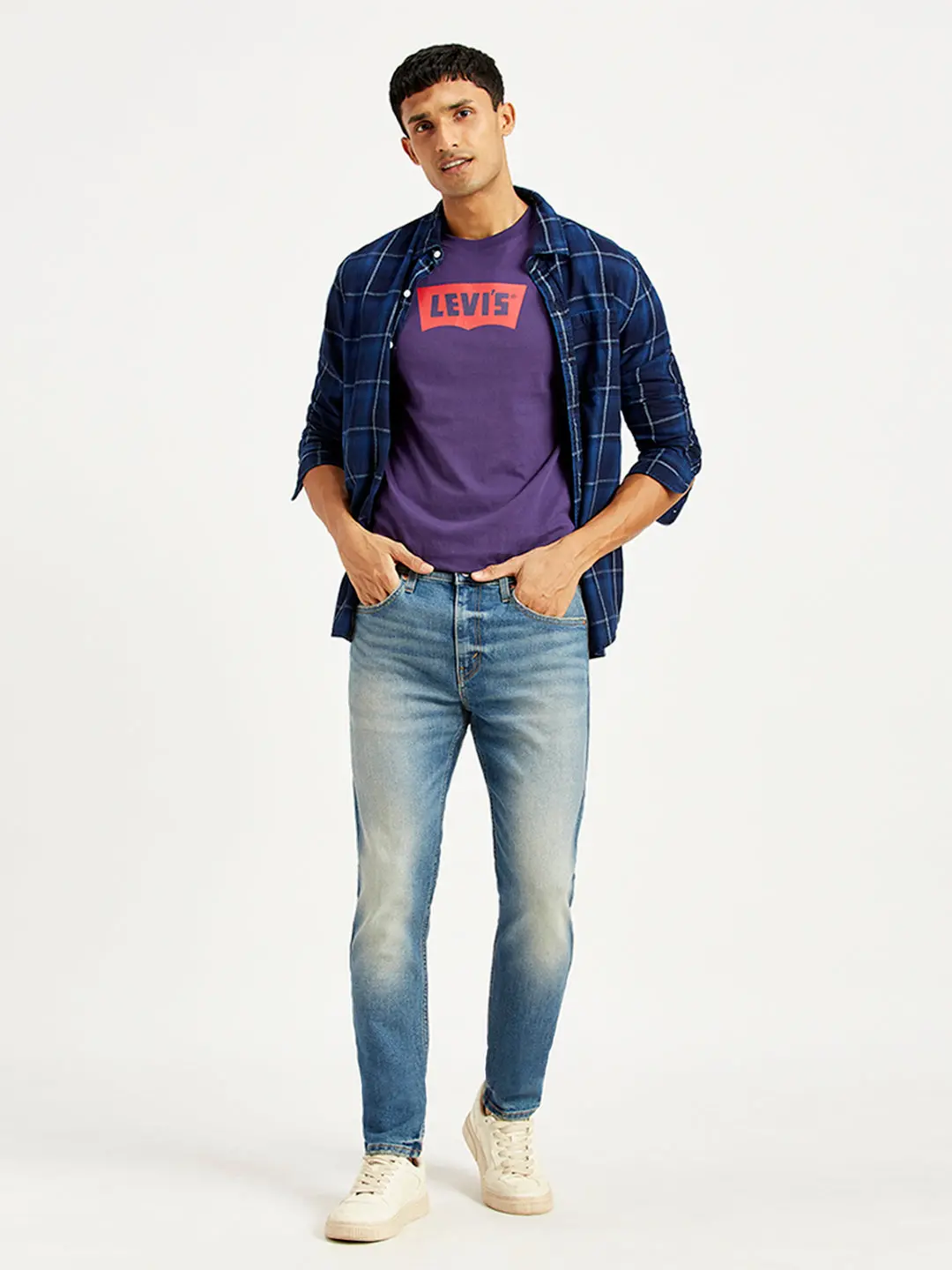 Men's 512 Blue Slim Tapered Fit Mid Rise Jeans 1