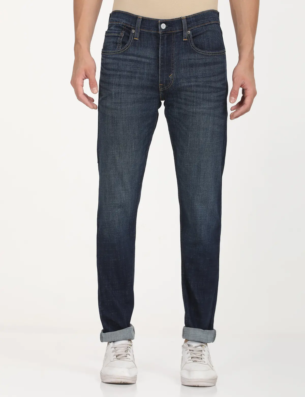Men's 512 Navy Blue Slim Tapered Fit Mid Rise Jeans 1