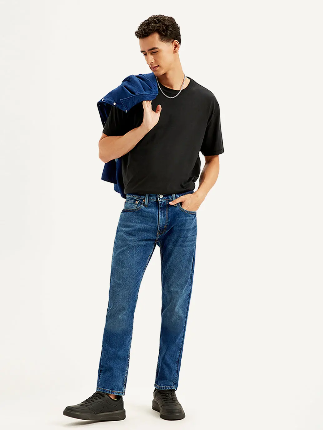 Men's 512 Blue Slim Tapered Fit Mid Rise Jeans 1