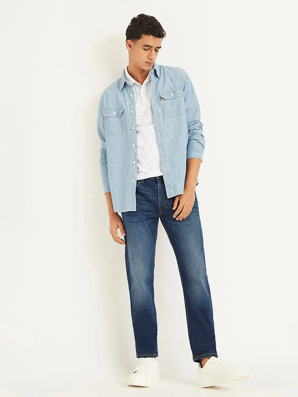 Men's 512 Blue Slim Tapered Fit Mid Rise Jeans 1