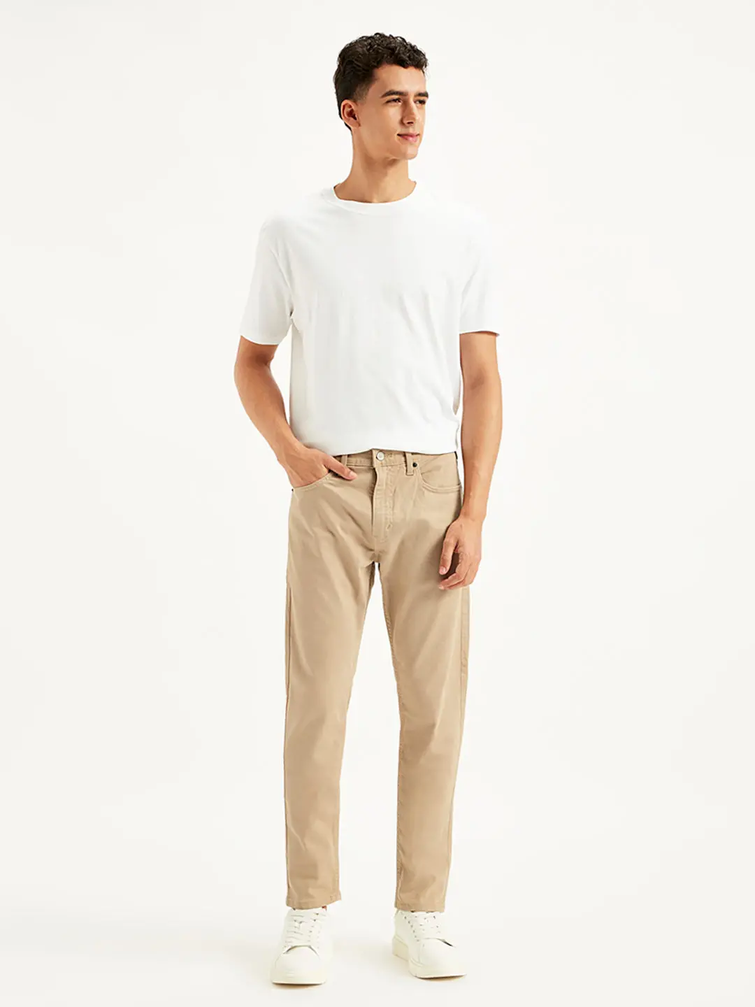 Men's 512 Beige Slim Tapered Fit Mid Rise Jeans 1