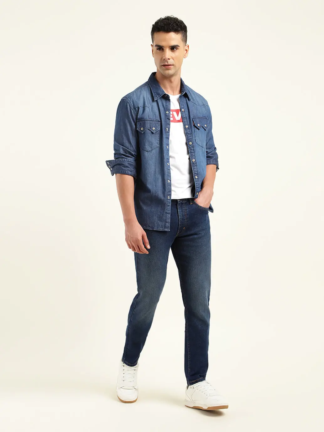 Men's 512 Indigo Slim Tapered Fit Mid Rise Jeans 1