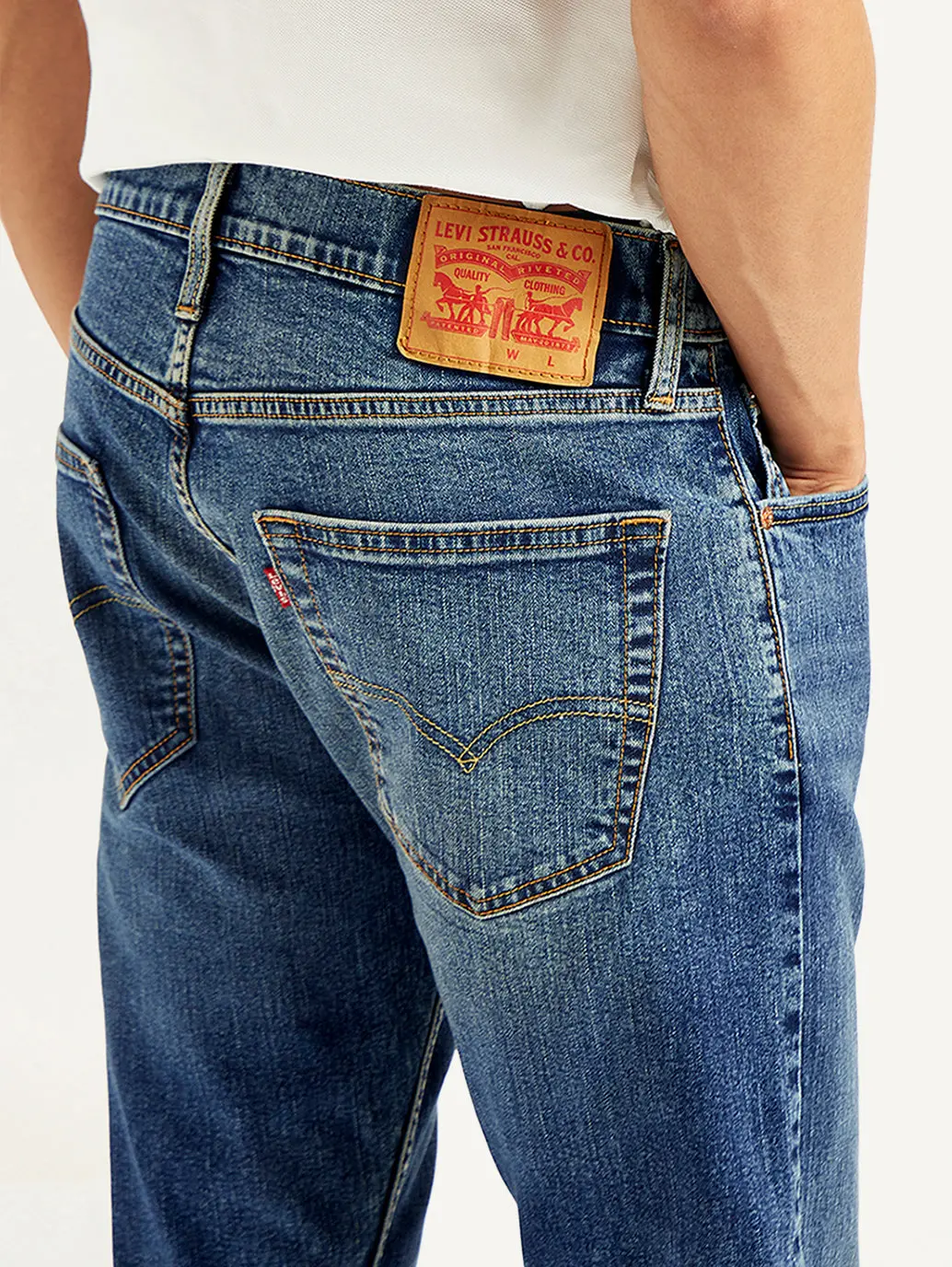 Men's 512 Blue Slim Tapered Fit Mid Rise Jeans 5
