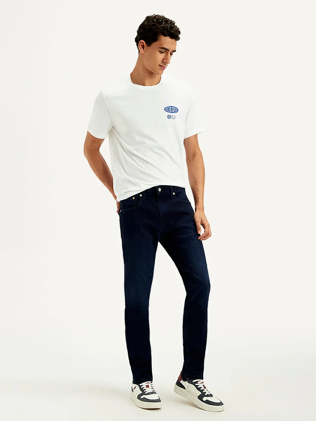 Men's 512 Dark Blue Slim Tapered Fit Mid Rise Jeans 1