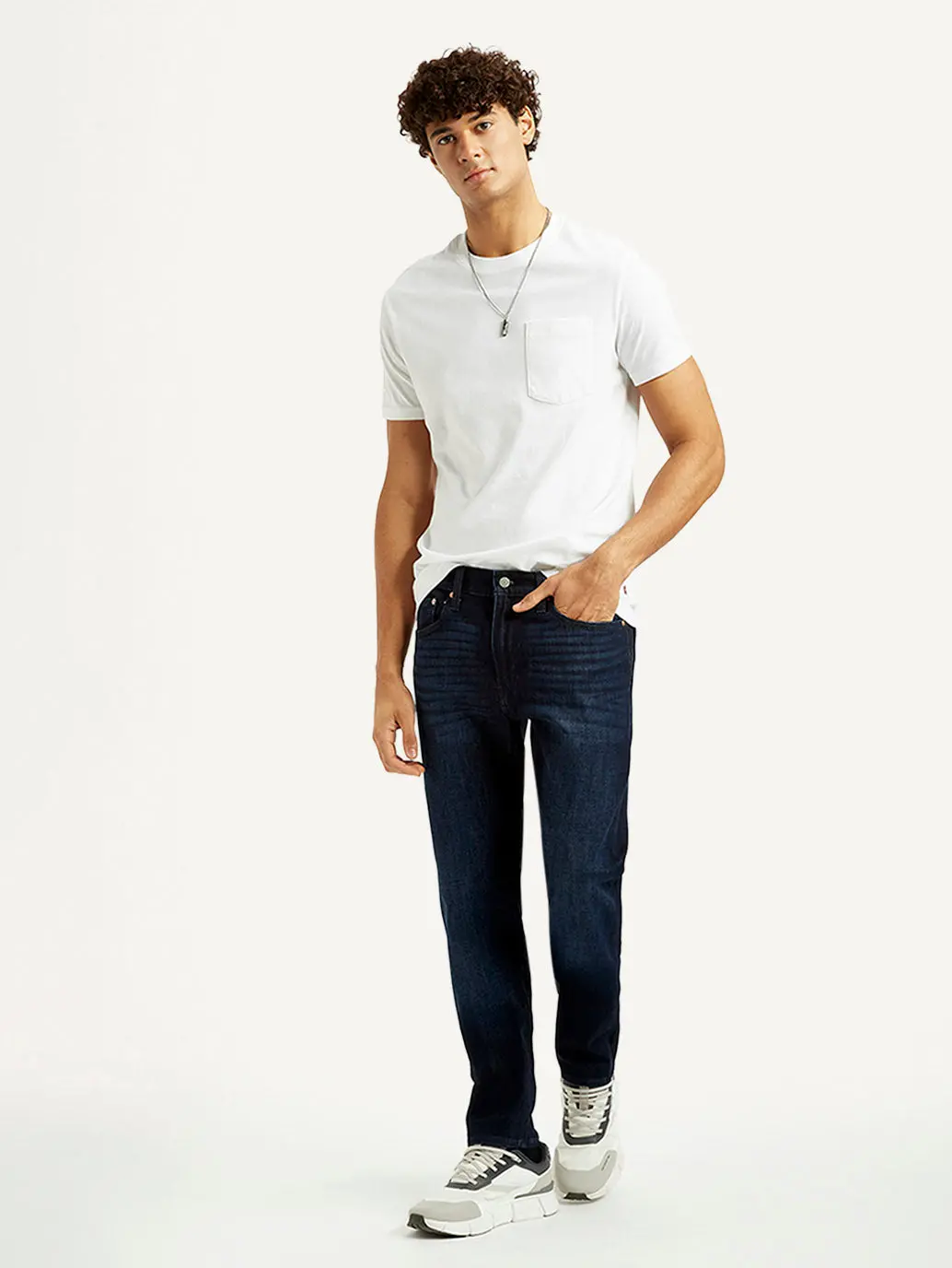 Men's 512 Dark Blue Slim Tapered Fit Mid Rise Jeans 1