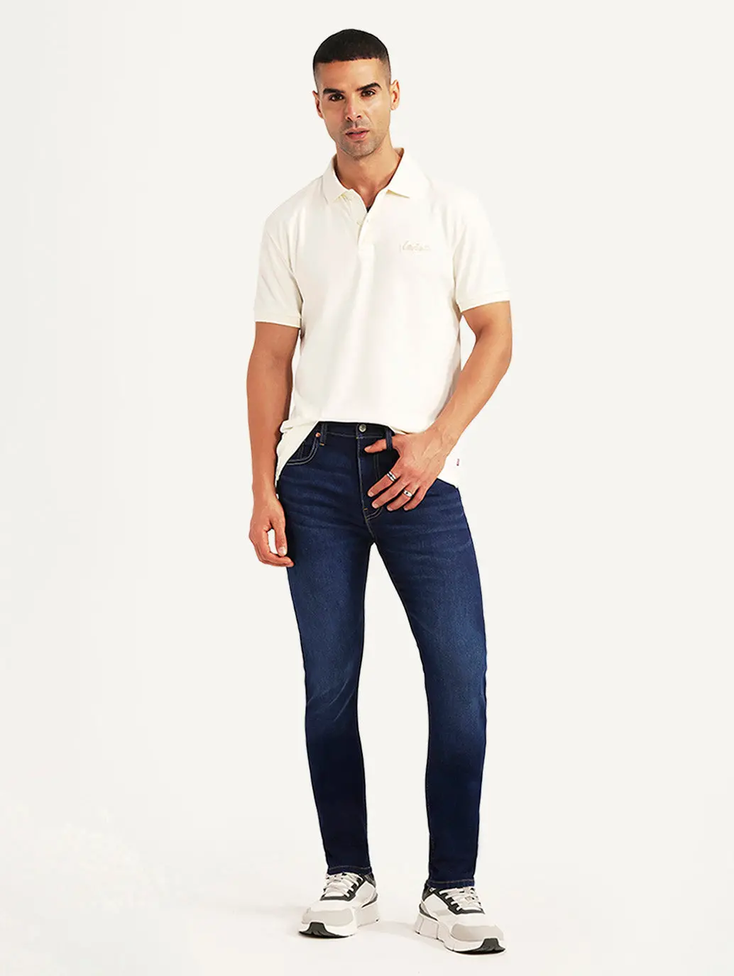 Men's 512 Dark Blue Slim Tapered Fit Mid Rise Jeans 1