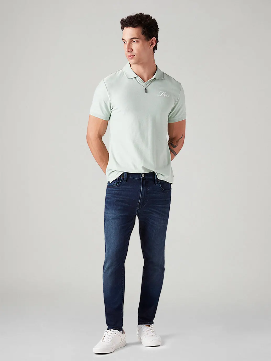 Men's 512 Dark Blue Slim Tapered Fit Mid Rise Jeans 1