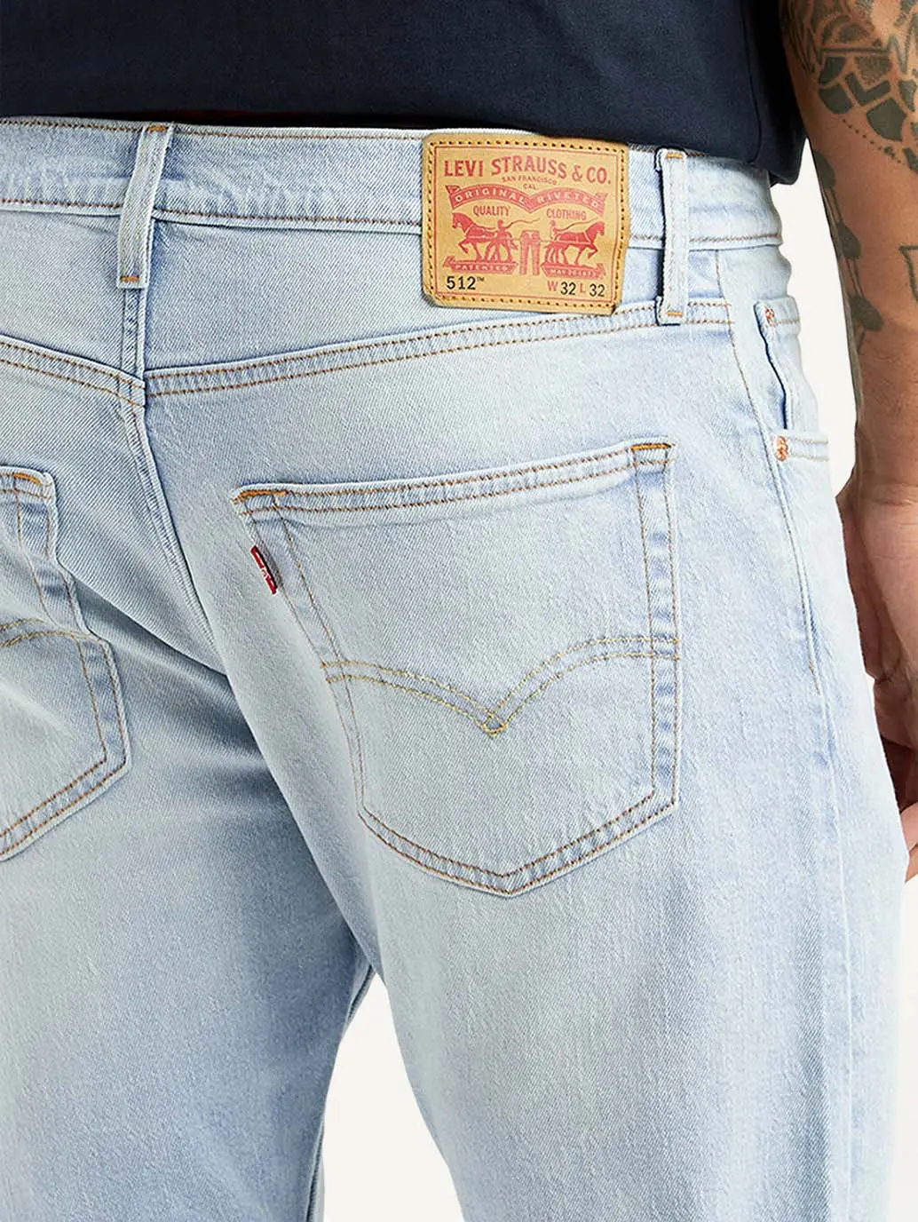 Men's 512 Light Blue Slim Tapered Fit Mid Rise Jeans 5