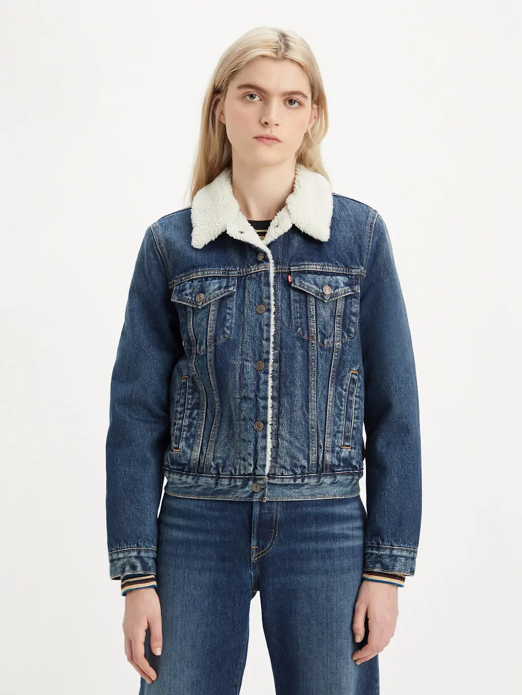 Women's Original Sherpa Denim Trucker Jacket 1