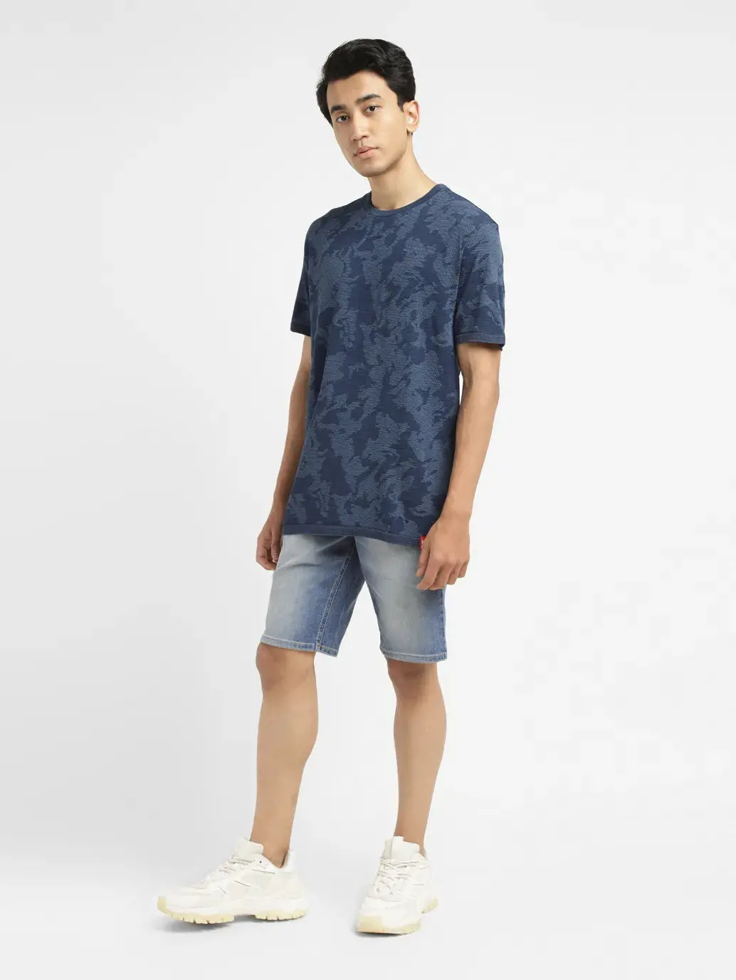 Men's Mid Indigo Skinny Fit Shorts 1