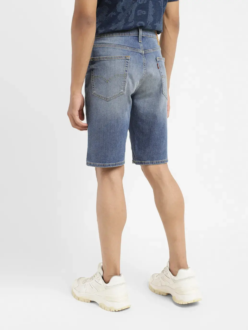Men's Mid Indigo Skinny Fit Shorts 3